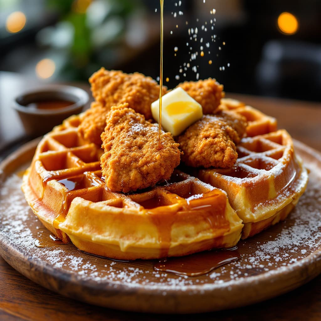 Chicken Waffle - Belgian waffle with crispy chicken tenders